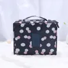 Korean Printed Cosmetic Bag Lotion Compartment Toiletry Bag Travel Portable Handbag Detachable Large Capacity Storage Bag