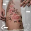 Tattoo Transfer Pink Bloem Tattoo Sticker Set voor vrouwen Fake Tattoo Hip Schouder Seksy waterdichte tattoo blijvende kunststickers tijdelijke tattoo 240427