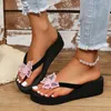 Hausschuhe BcEByl Damen Sommer Mode Sandalen lässig bequeme Bogenknoten offener Flip-Flops flacher dicker Boden