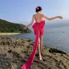 Festklänningar franska fantastisk kamisolklänning kvinnor sommar sexig avslöjande ryggsäck skinkor båge födelsedag temperament vestido