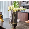 Vases Geometric Metal Vase Decoration Modern Flower Arrangement Dried Accessories Light Luxury Living Room Home