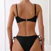 Nieuw zwempak Sexy bikini solide kleur modieus en minimalistisch dameszwemzwempak