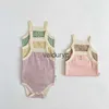 Rompers Summer BabySuits Palid Girls Closes Fashion Fashion Toddler Clothing Infant Camisole H240509