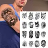 Dövme Transfer Aslan Tiger Serin Geçici Dövme Sticker Fashion Wolf Su geçirmez Hayvan Vücut Sanat Kolu Sahte Çıkarılabilir Tatoo Erkek Kadın Kişilik 240426