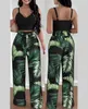 Pantalon de deux pièces pour femmes imprimer la mode d'été en deux morceaux sets femme sexy floral gilet gilet haut taille élastique large pantalon de jambe en deux pièces femmes y240426