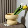 Vaser Creative Cream Style stor diameter keramisk vas minimalistisk vardagsrum bordsskiva blommor arrangemang dekorativa ornament