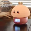 Tillbehör Alarm Clock Night Light Silicone Pat Lamp Wake Up Diy Recording Timer USB Remote Control Cartoon Children Bedroom Cute Decor