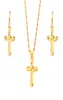 24 K jaune fin Gol GF Small Mini Tax Tampon Tampon Pendante Chaîne d'oreilles Ensemble de bijoux chrétiens Femmes Girl Jesus Gift6604610