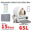 Dozen Tonepie Cat kattenbak Automatische slimme reiniging Volledig ingesloten 65L app Engelse versie Pet Cat Toilet Strooisel Arenero Gato