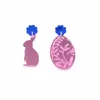 Stud Earrings 2024 Fashion Easter Cartoon Cute Animal Acrylic Sweet Flower Eggs Charms For Women Jewelry