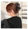 Klämmor Korea Sweet Mesh Tulle Big Bow Hair Claw Clips for Women White Black Bowknot Hair Clamp Hairpin HeadDress Accessories Shark Clip Y240425