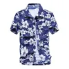 Mäns avslappnade skjortor mode herr hawaiian skjorta manlig casual färgglada tryckt strand aloha skjortor kort ärm plus storlek 5xl camisa hawaiana hombre 240424