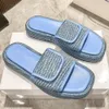 Halm toffel plattform sandal lyx designer sko sommar kvinnor mule loafer sandale skjutreglage utomhus triangel sommar strand slide casual skor