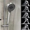 Cabezales de ducha de baño espesor mejorado 5 modos lluvia de la cabeza de ducha alta presión redonda de ducha de ducha de color negro baños de spa accesorios de baño accesorios