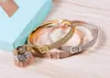 Europa America Classic Brand Brand Schmuck Sets Lady Brass -Einstellungen Diamond Buckle H Brief 18k Gold Engagement Bracelets Ring 3 Color5435424
