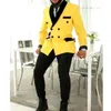 Costumes masculins 2024 JACKETLE JAUNE MODE SUIT MENS CONCUTÉ