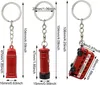 Keychains Lanyards Retro Red London Bus Keychain Creative 3D Post Mail Box Telephone Booth Pendant Keyring For Women Men Tourist Souvenir Gifts