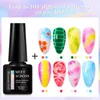 Nail Polish MEET ACROSS Blossoming Gel Nail Polish Watercolor Smook Effect Nail Art Transparent Soak Off UV Gel Nail Art Painting Varnish Y240425