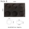 Moulds Glass Fiber Silicone Round Bread Mold Various Hamburger Cookie Mould Non Stick Black Perforated Bun Pan Kitchen Baking Tools