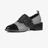 Casual Shoes Phoentin Polka Dot Middle Heels Designer Pumpar Colored Fashion Women's Thick British Block FT3338
