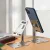 Universal All Aluminium Alloy Foldbar Desk Phone Holder Mount Stand för mobiltelefonhållare för surfplatta Desktop Metal Holder