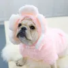 Parkas Petcircle Dog Abiti di fiore Cappello Posa Caldo Cappotto per Dog del Bulldog French Bulldog per Pug per un costume da felpa con cappuccio per cagnolini di piccoli e medi animali domestici