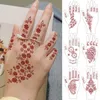 Transfert de tatouage Brown Henna Design Stickers Mehndi Henné tatouage pour main tatouage temporaire femme en dentelle en dentelle imperméable fausse tatouage marocain Hena 240427