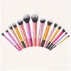 Makeup Brushes 14st Colorf Brush Kit Soft Synthetic Hair Make Up Powder Foundation B Eyeshadow Cosmetic Tools Drop Delivery Health Otzod