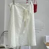 Faldas Falda de encaje Falda plegable Medio versátil que cubre Harajuku Mesa de empalme de una pieza de una pieza