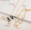 Pendant Necklaces Cute Womens Basic New Design Stainless Steel Plant Five Leaf Flower Necklace Temperature Party Gift Three Grass Q240426