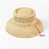 Berets 202403-May-2508851 INS Chic Summer Hollow Out Hand Weave Raffia трава праздничная леди ведь