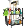 Other Construction Tools Organizer Wheels Heavy Duty Metal Shelf Organizers Utility Storage Rack With Hooks For Yard Garden Garage Too Dhiop