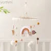 JFSO Mobiles# Baby Rattle Toys 0-12 maanden houten wieg Mobiel bed Bell Soft Filt Rainbow wolken hangende bed bell mobiele crib bracket baby cadeaus D240426