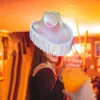 Bérets Western Cowgirl Hat Fancy Dress Shiny Disco Cow Cowboy Facol Decor for Wedding Bridal Music Festival Concerts de vacances