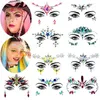 Tatueringsöverföring 3D Ny Rhinestone Festival Makeup Bright Face Stickers Glitter Stones smycken klistermärken på kristaller ansikte ädelstenar dekoration diamanter 240426