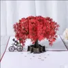 Greeting Cards 3D Anniversary CardPop Up Card Red Maple Handmade Gifts Couple Thinking Of You Wedding Party Love Valentines Day G3641521