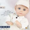 Puppen Bebe Reborn Puppe 14 Zoll 35 cm Junge Babypuppe mit Modekleidung weiche Haut Baumwollkörper lebensechte realistische Kinder Kinder Geschenk