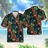 Camisas casuais masculinas de YLPG Máscara de Tiki Hawaiian Tiki Camisa de moda Harajuku impressa Hawai