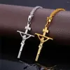 Pendant Necklaces Collare INRI Cross Pendent Men Jewelry Gold Silver Black Color Religious Christian Crucifix Necklace Women P5792352