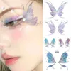 Transfert de tatouage 1pc Fairfly Butfly Tatouage brillant Autocollant imperméable Eyes Face Hand Corps Art faux tatouages ​​pour femmes Festival de musique de Dance Makeup 240427