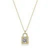 Sterling Sier 925 Pendant 1 Moissant Diamond Necklace Womens 18k Yellow Key Heart Lock Necklace Sier Pendant Lock