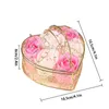 Fleurs décoratives Rose Soap Flower Gift Boîte artificielle roses parfumées de pétale or couleur fer panier de la Saint-Valentin pour la fête de la Saint-Valentin anniversaire