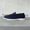 Loro Piano LP Flat Summer Walking Shoes 2023 Bottom Nieuwe koe pees zachte zool slip op bonenschoenen wol gemengde slip-on schoen mannelijke schoenen