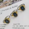 Küme Yüzükleri EST Takı Yüzüğü Doğal Londra Mavi Topaz Taş 6 8mm Lady Hediye Tarihi Yıldönümü