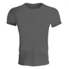 Ternos masculinos No.2a3122 Men Manga curta Black Solid Cotton T-shirt Gyms Fitness Bodybuilding Workout thirts THISTEM MASSH SMERME CASual Slim Tee