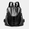 Backpack Style Women's Black/Brown Multifunctional Anti Theft Designer Shoulder Bag For Girl Leather Travel Backpacks