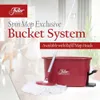 Fuller Brush Spin Mop Bucket System - 360° Rotation for Effortless Wringing, Stripless Floor Cleaning - Red with 2 Extra Mop Heads Included