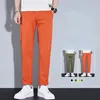 Summer Casual Men Green Orange Straight Fit Pants Classic Cotton Cargo Pants Brand Clothing Male Work Wear Full Length Trousers 240422