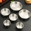 Bowls Multifunctional Condiment Sauce Bowl Stainless Steel Round Fruit Plate Cake Bone Tray BBQ Flat Bottom Shallow