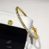 Coutom 10K/14K Solid Gold Lab Diamond Tennis Link Chain Bracelet Nieuwe Design Chain Hip Hop Fine Jewelry for Men Women